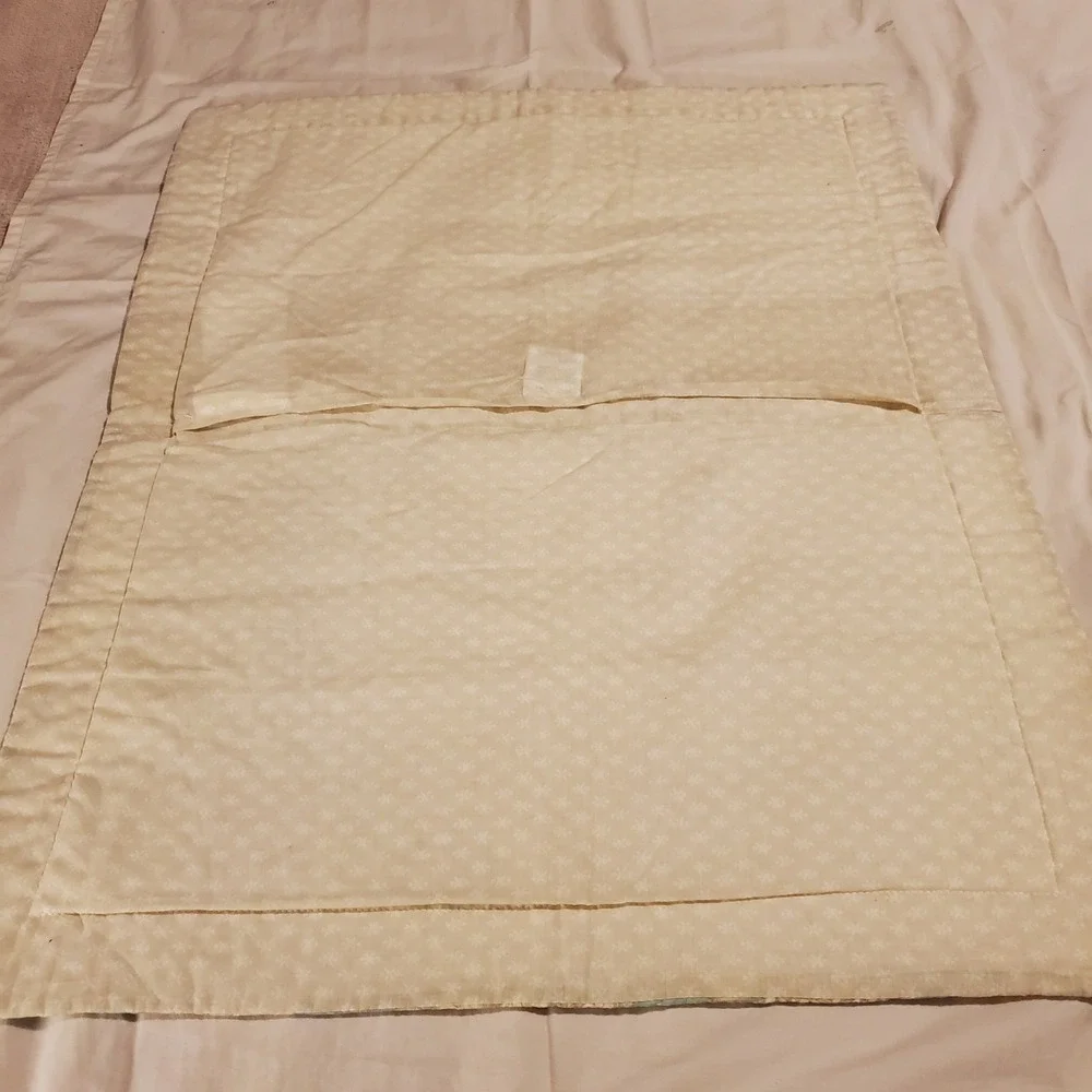 Laura Ashley Quilted Floral Pillow Sham Blue Green Roses Standard Cottagecore